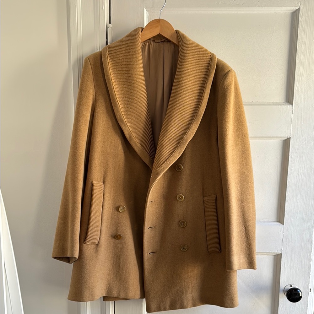 Vintage Double-Breasted Tan Coat